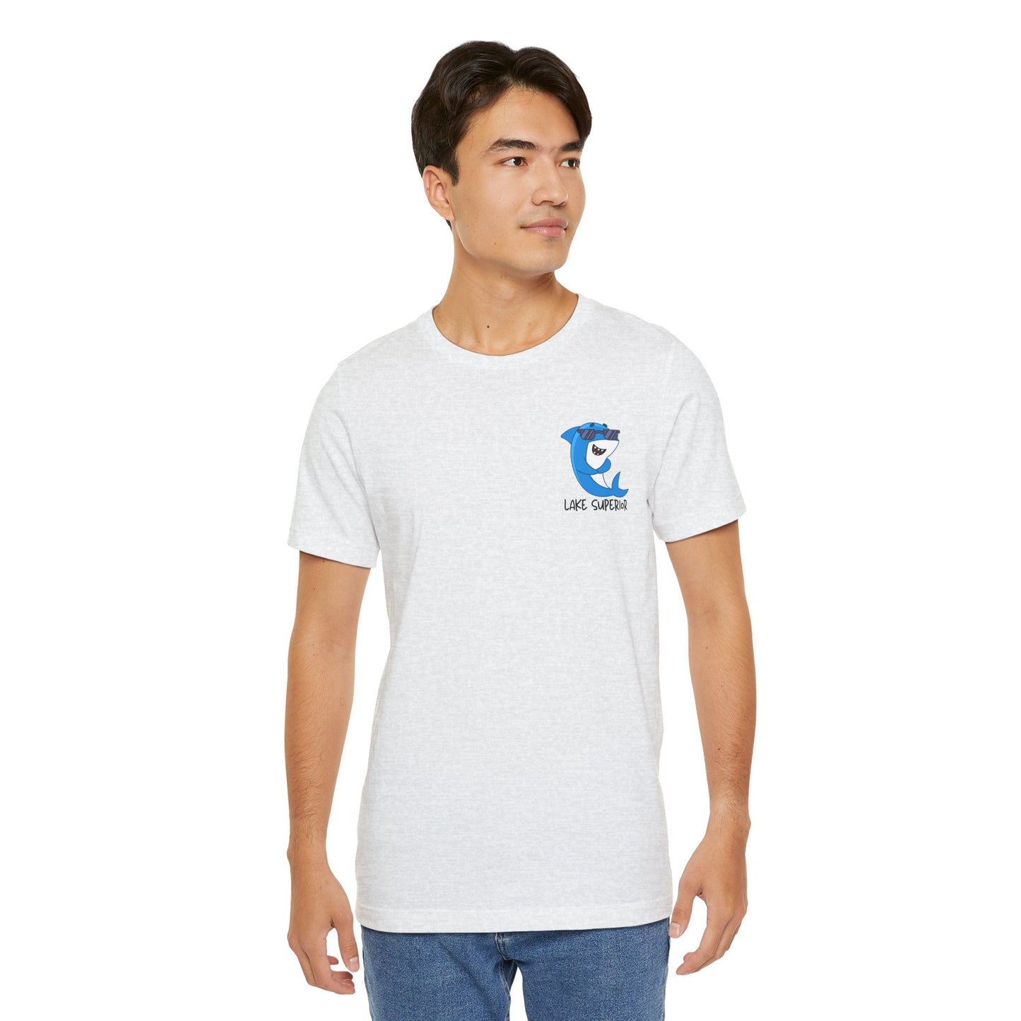 Lake Superior unsalted t-shirt front design in ash.