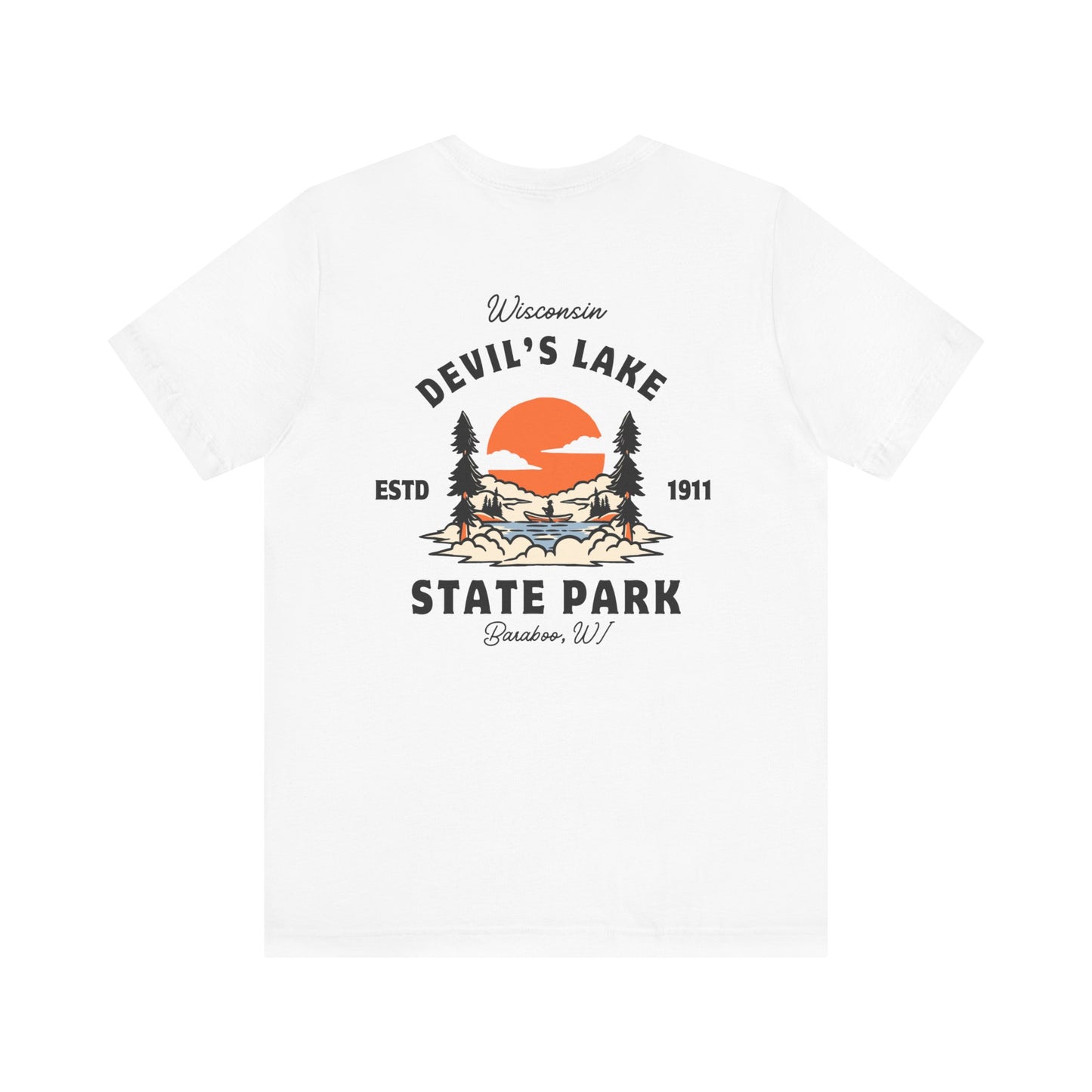 Devil’s Lake Unisex Jersey Short Sleeve Tee Back