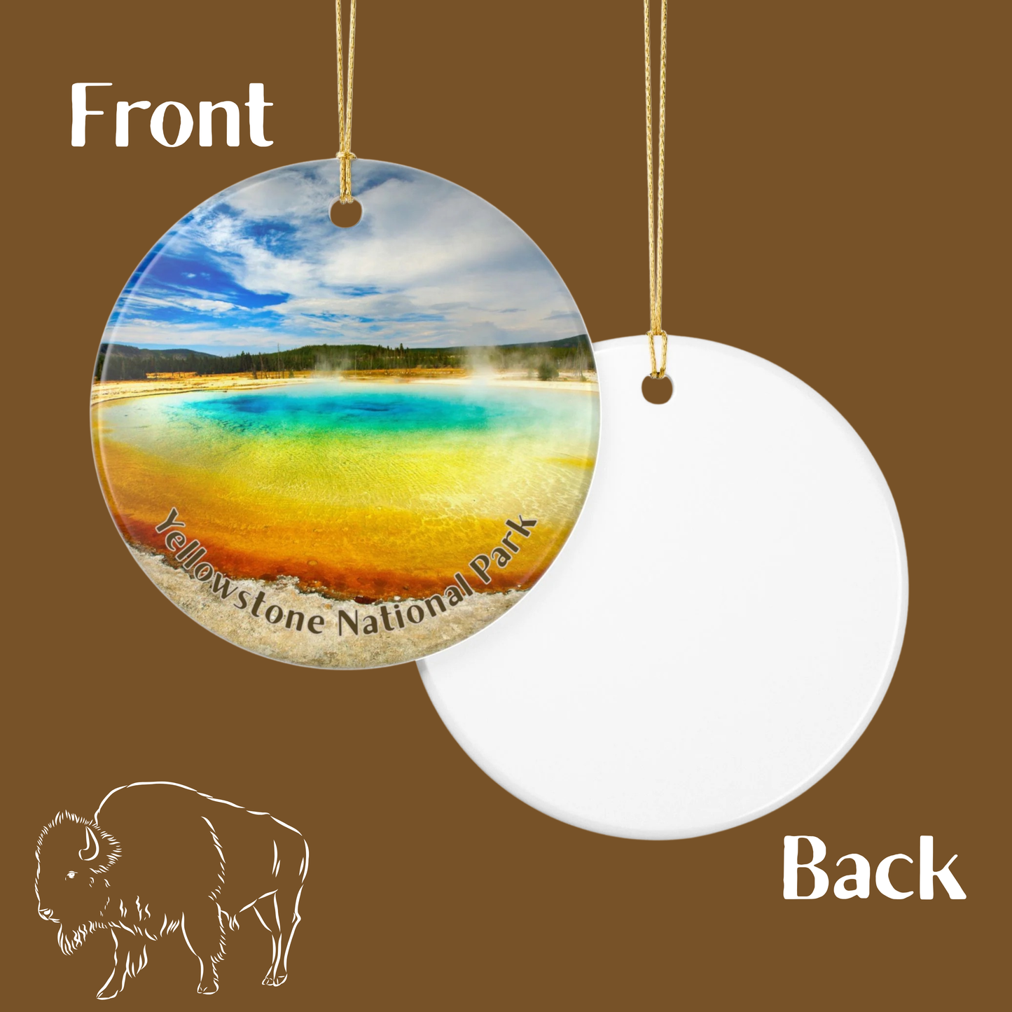 Yellowstone Thermals Ceramic Ornament