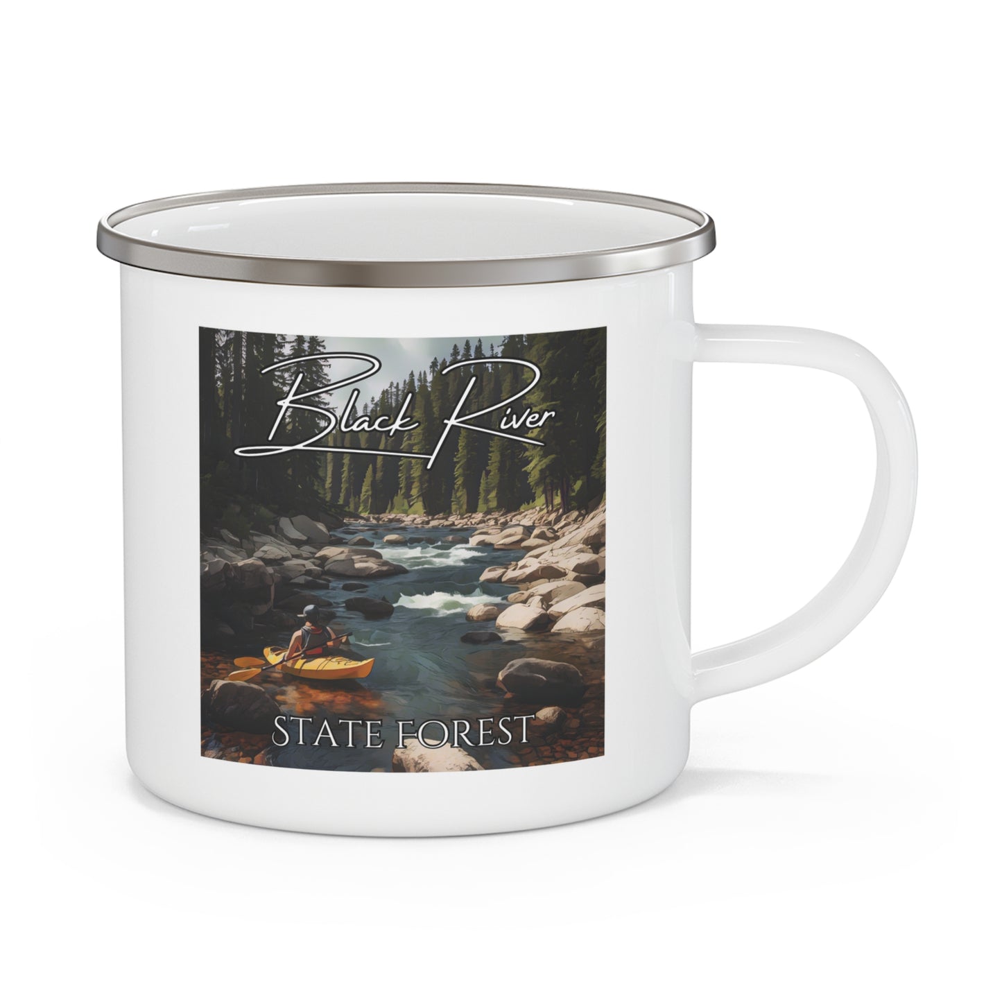 Black River State Forest Enamel Camping Mug