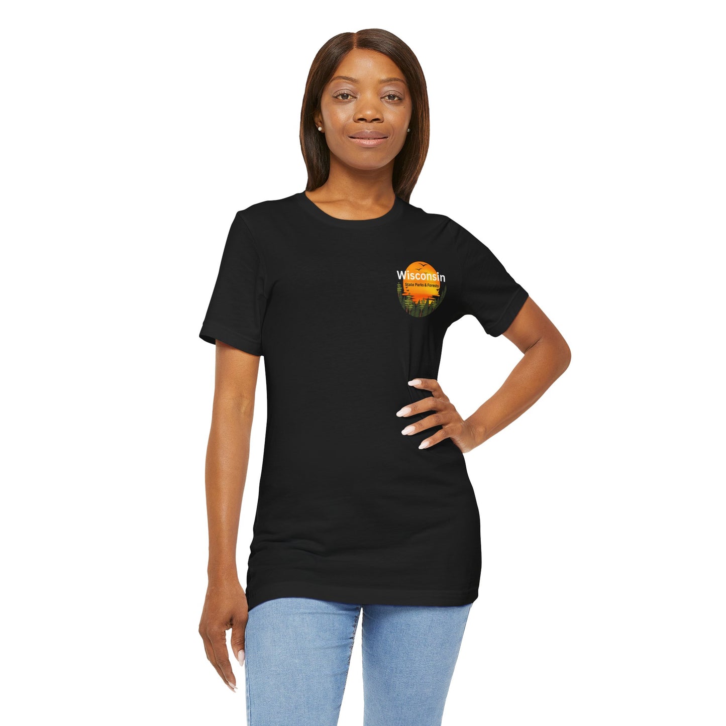 Black shirt with state parks design.