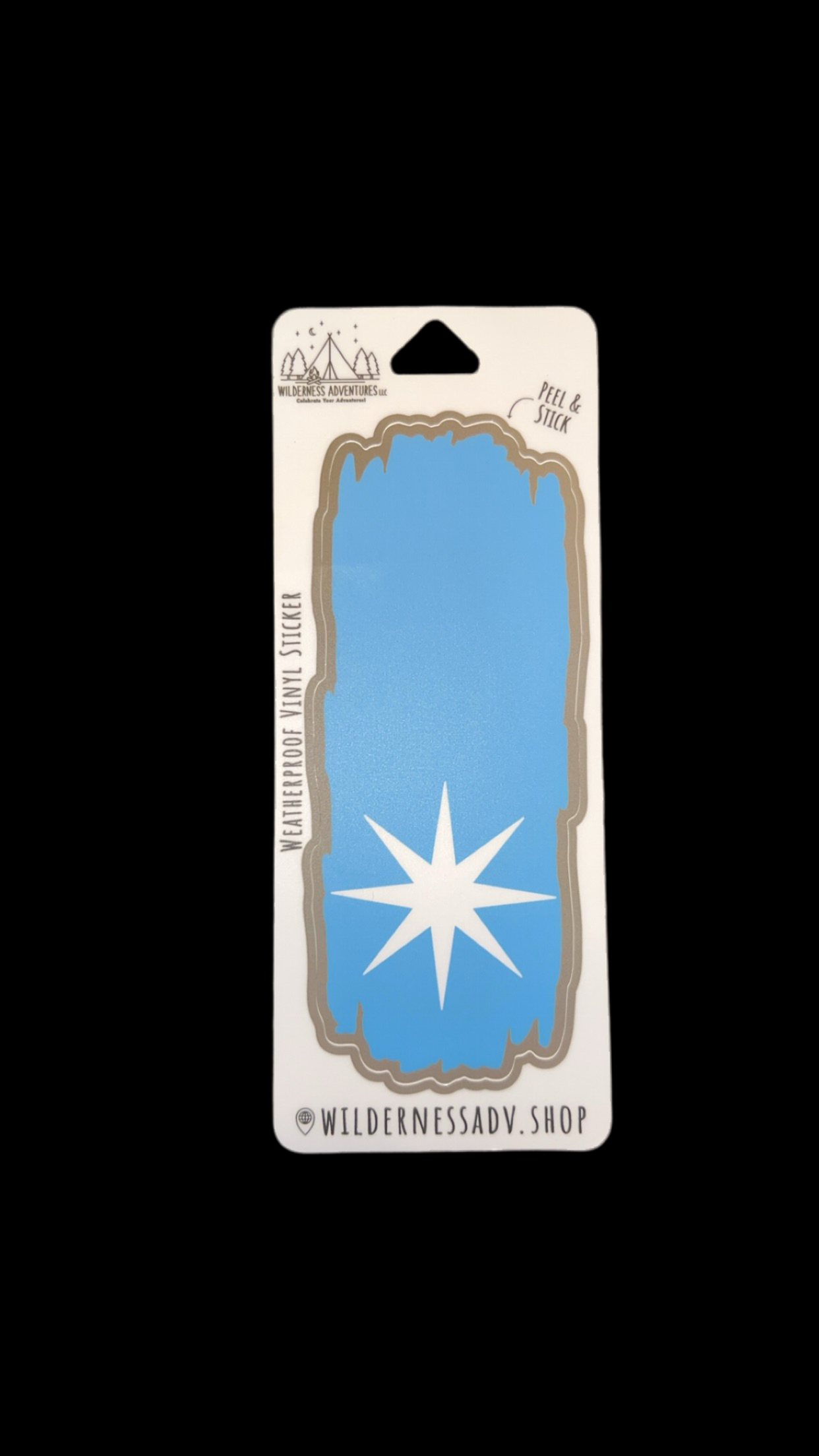 Blue colored National Trail Blaze decal with a white Polaris star icon on the bottom half of the decal.