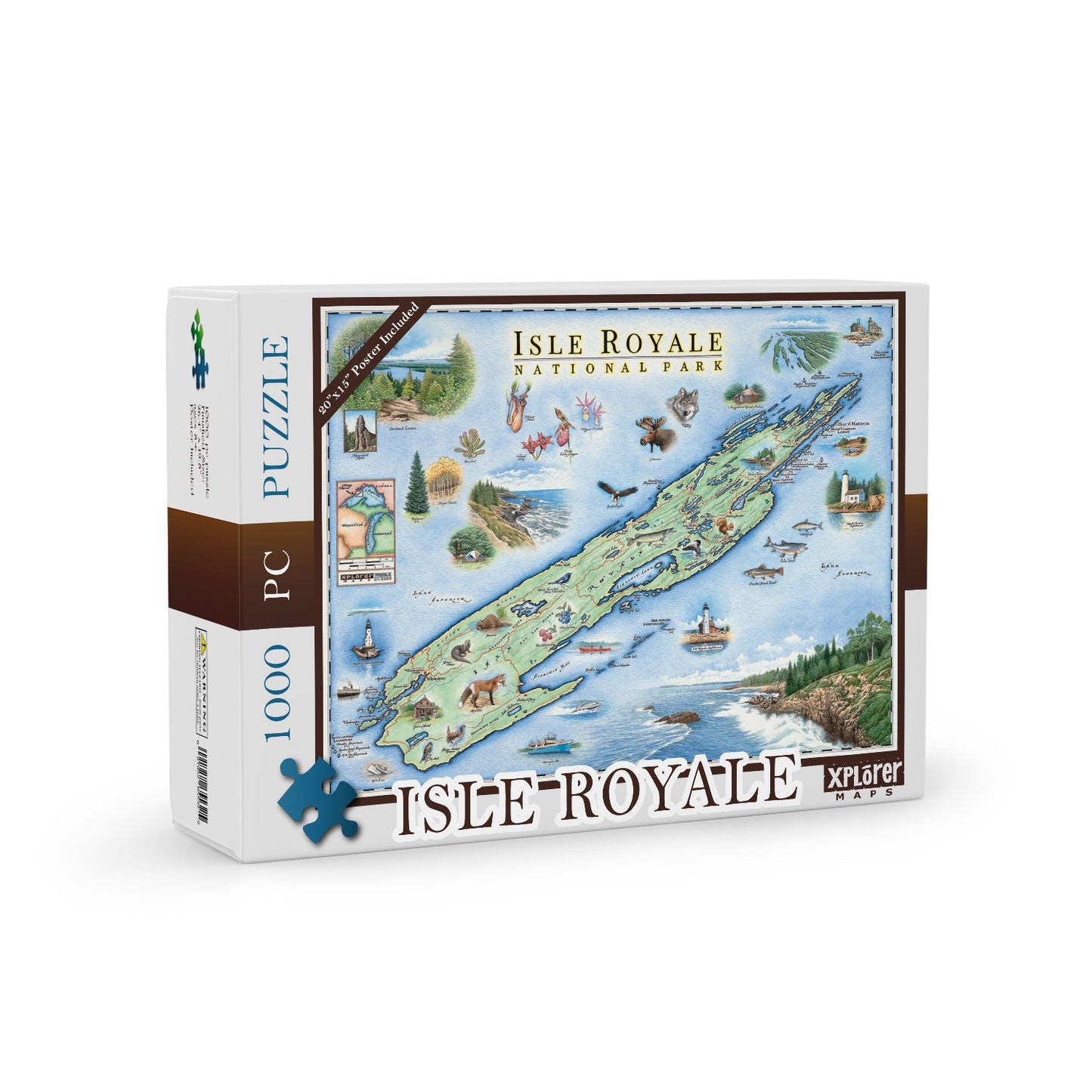 Puzzle box featuring Isle Royale national Park against the white background