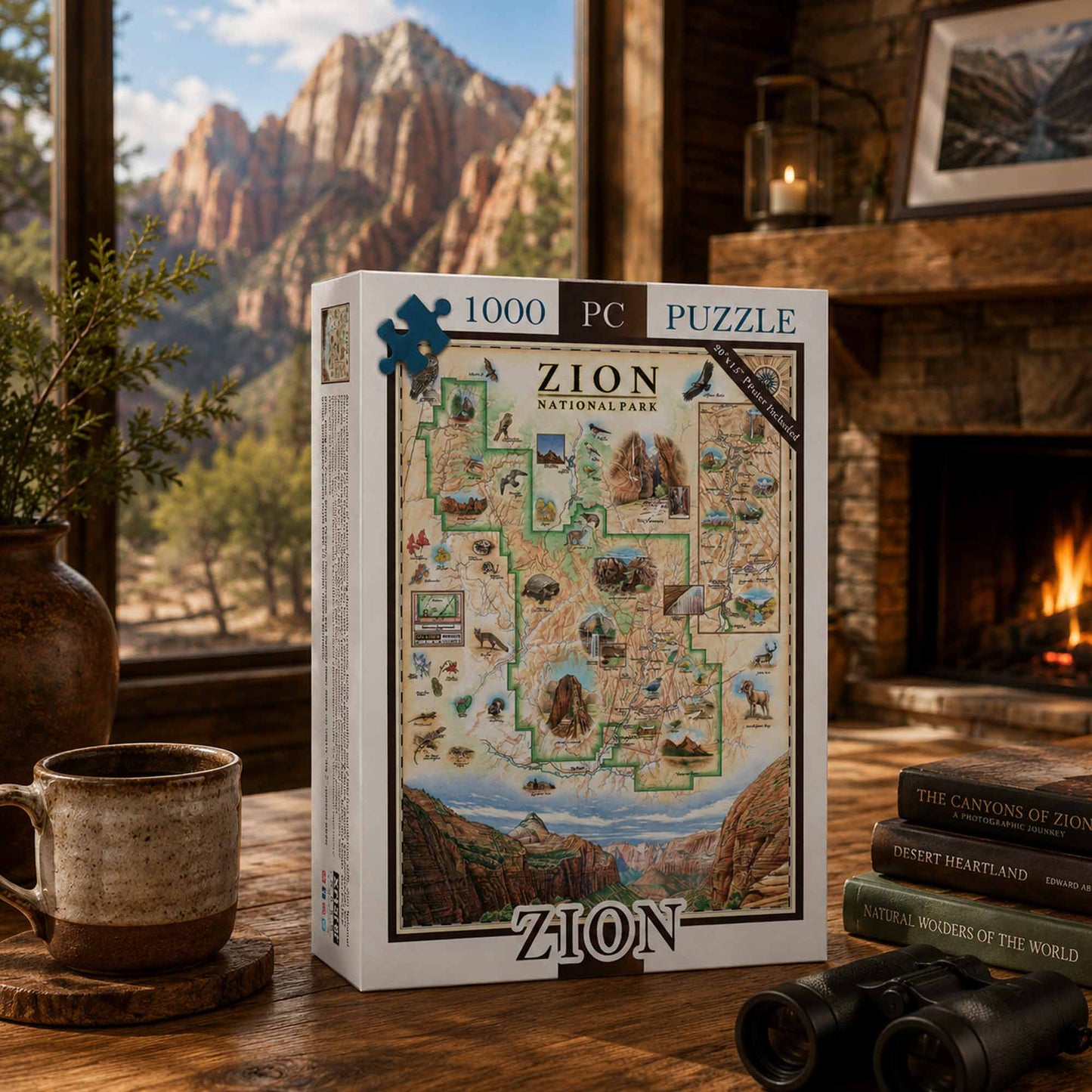 Zion National Park Map Jigsaw Puzzle - 1000 Pieces