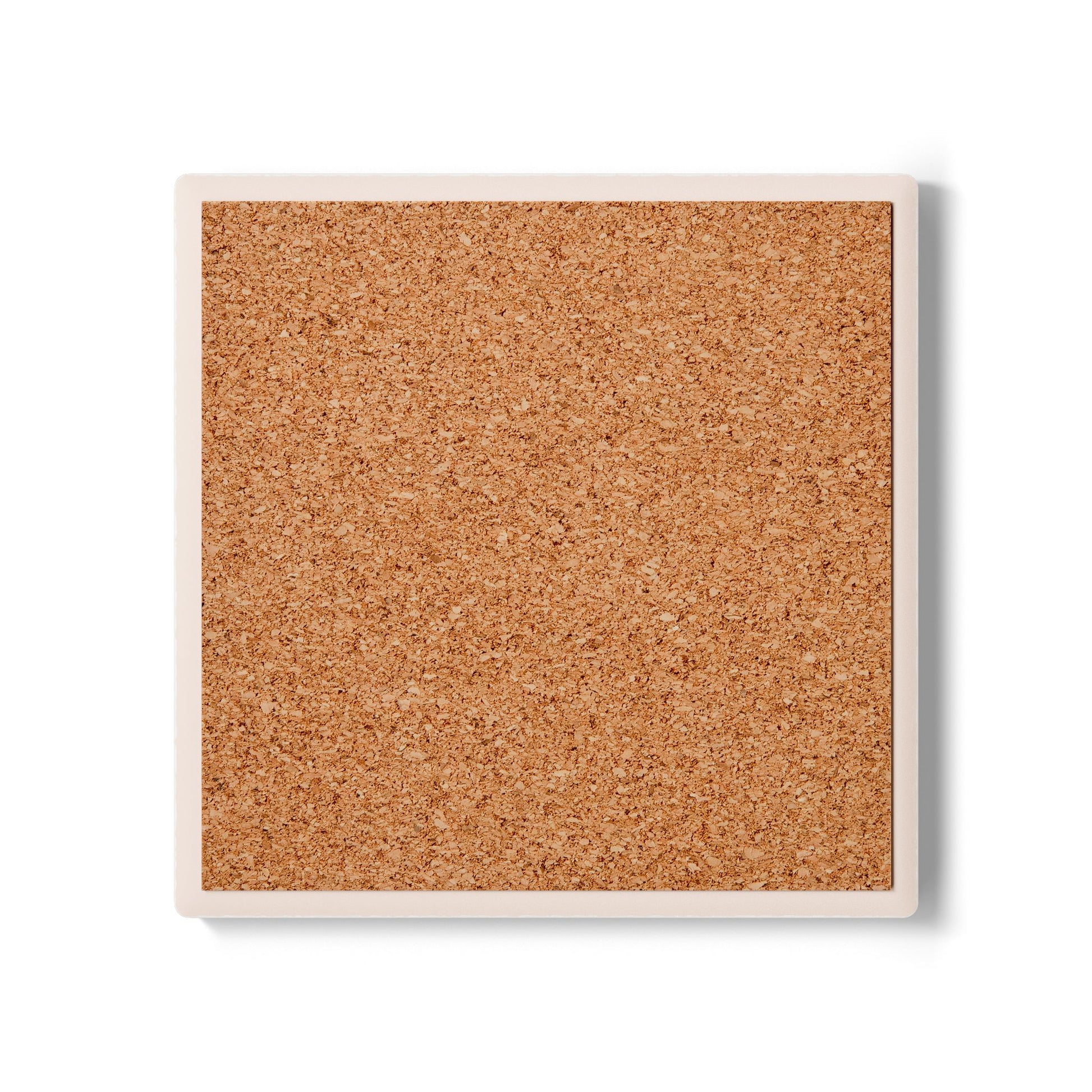 Backside of coaster and a white background