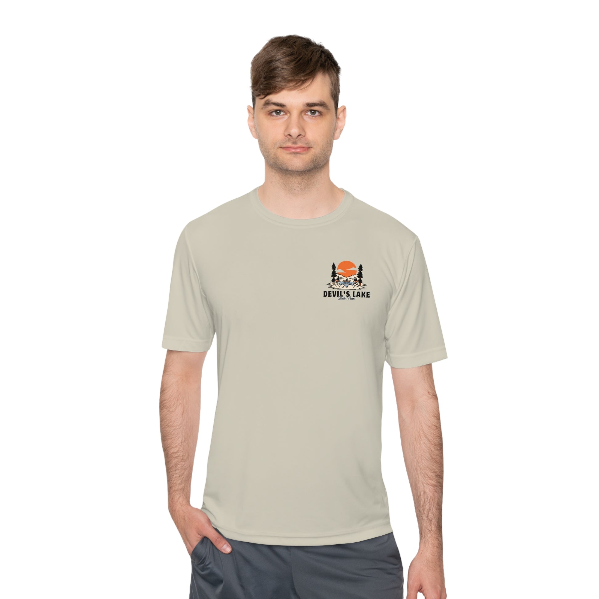 Sand Devil’s Lake Unisex Moisture Wicking Tee Front