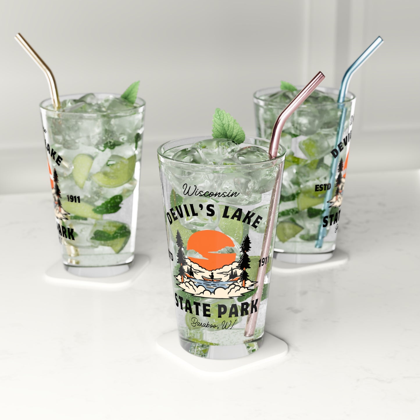 Devil’s Lake Pint Glass drink 