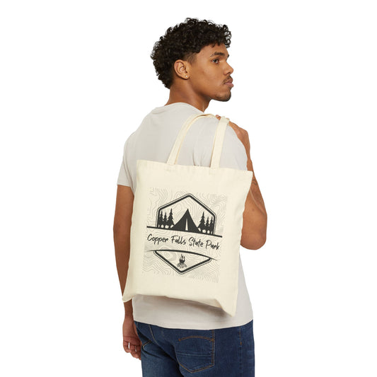 Copper falls state park topo canvas bag