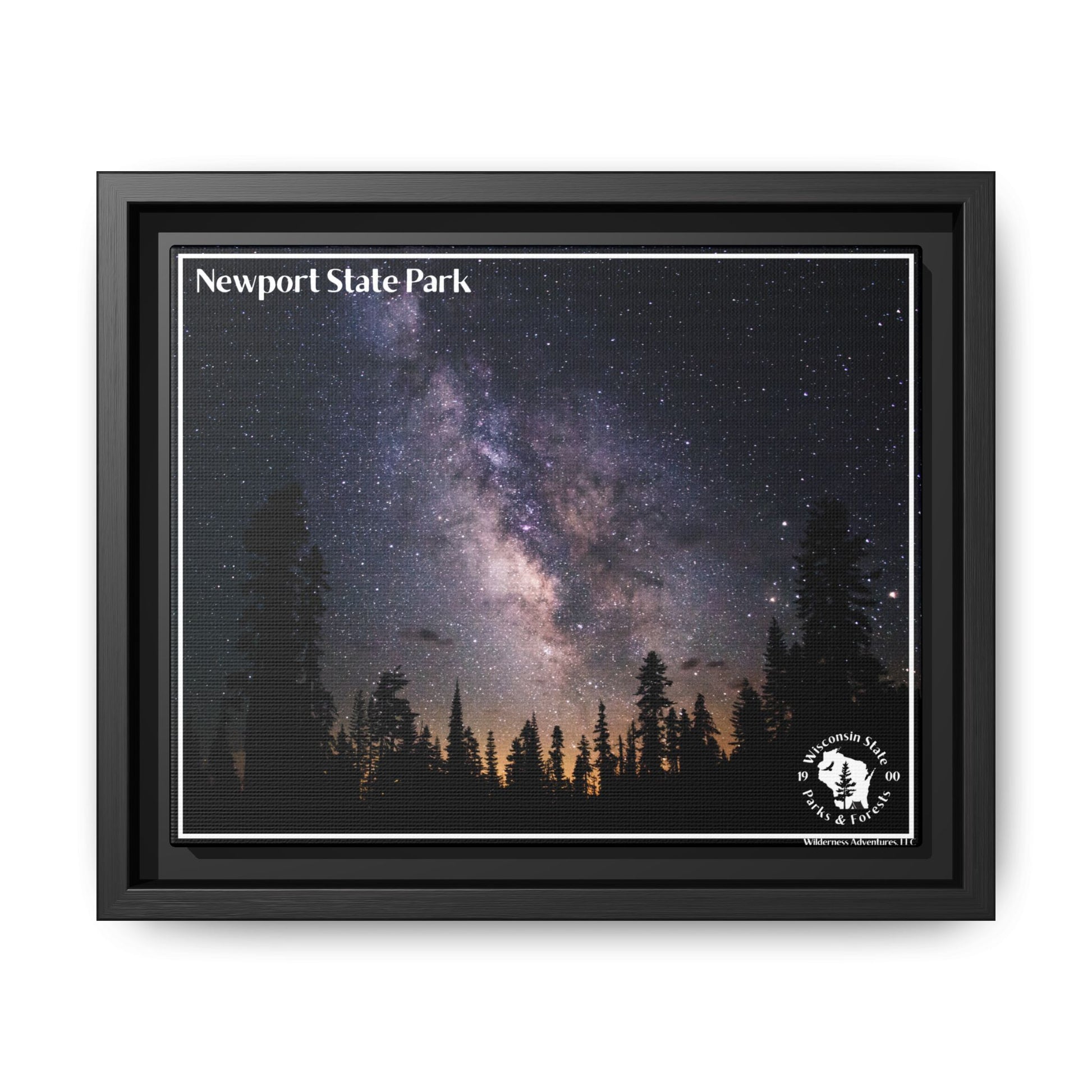Framed canvas print of the Milky Way Galaxy in the night sky.