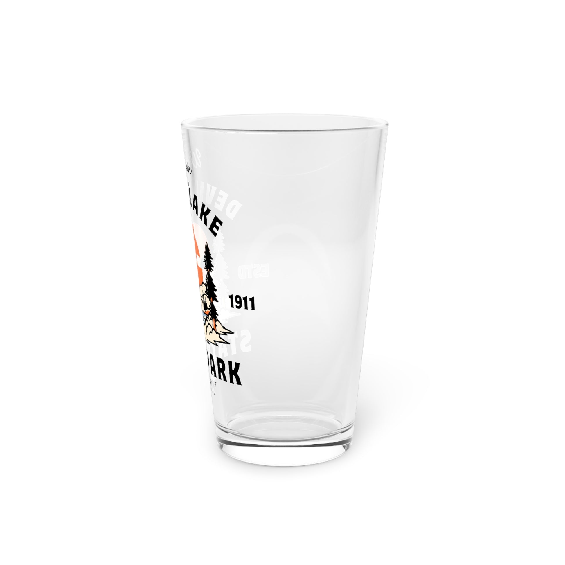 Devil’s Lake Pint Glass side profile