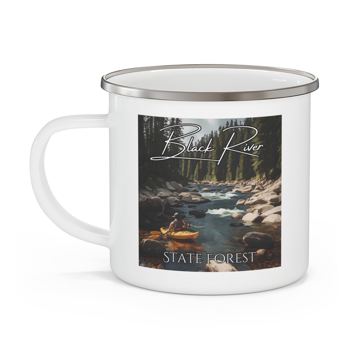 Black River State Forest Enamel Camping Mug