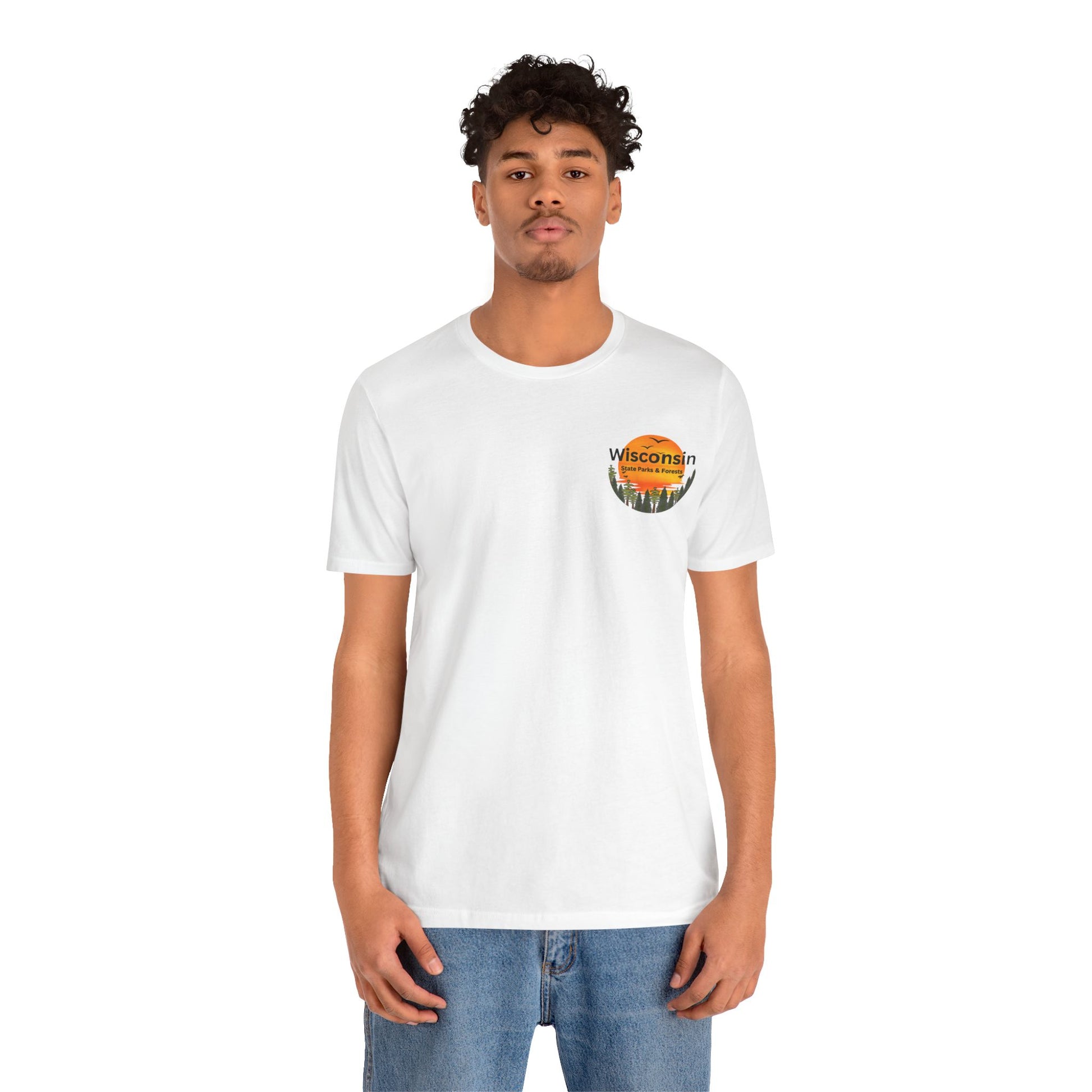 White shirt with lstate parks Design. 