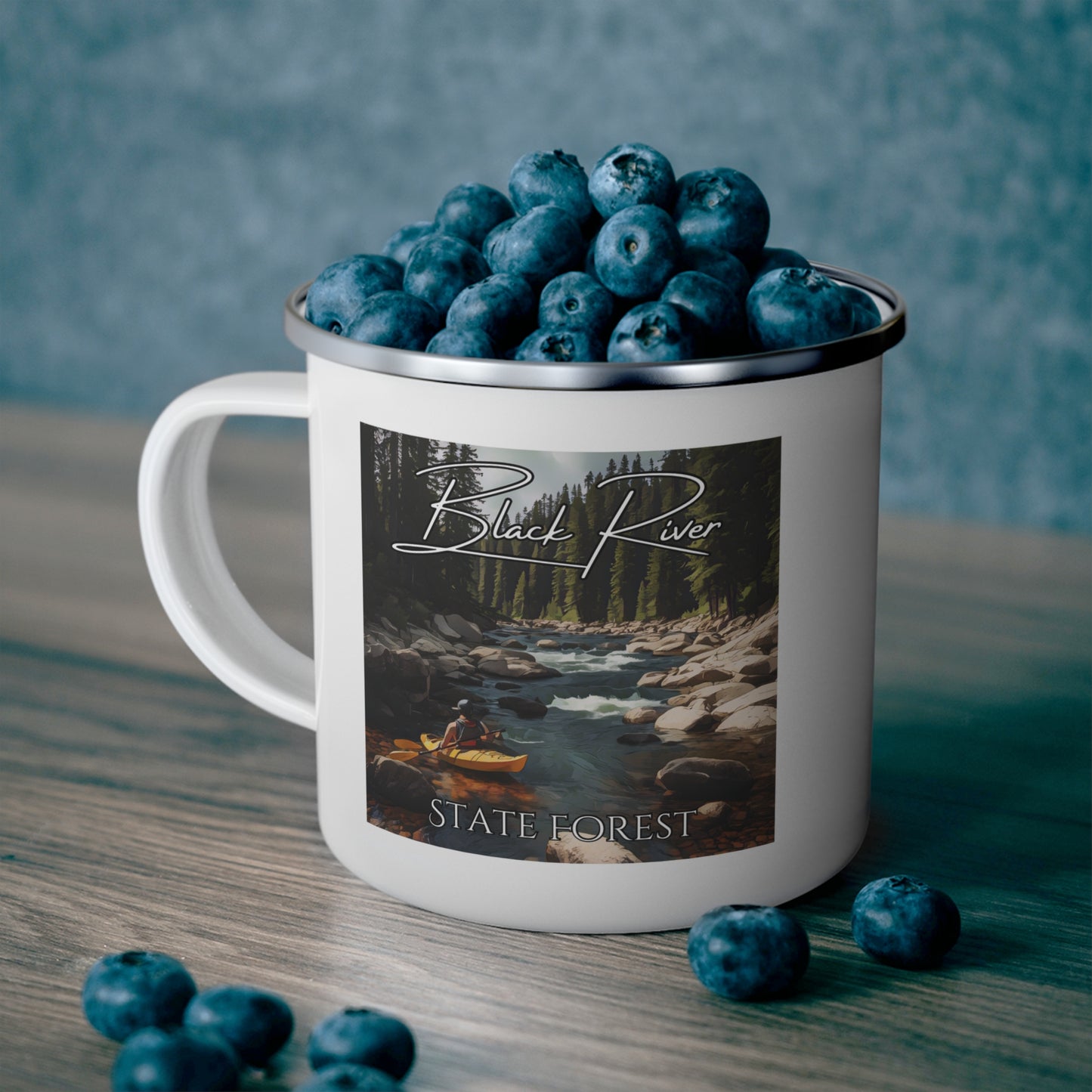 Black River State Forest Enamel Camping Mug