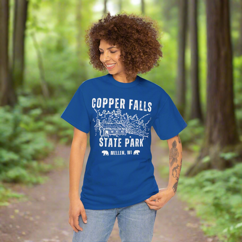 Copper Falls CCC tee front in royal.