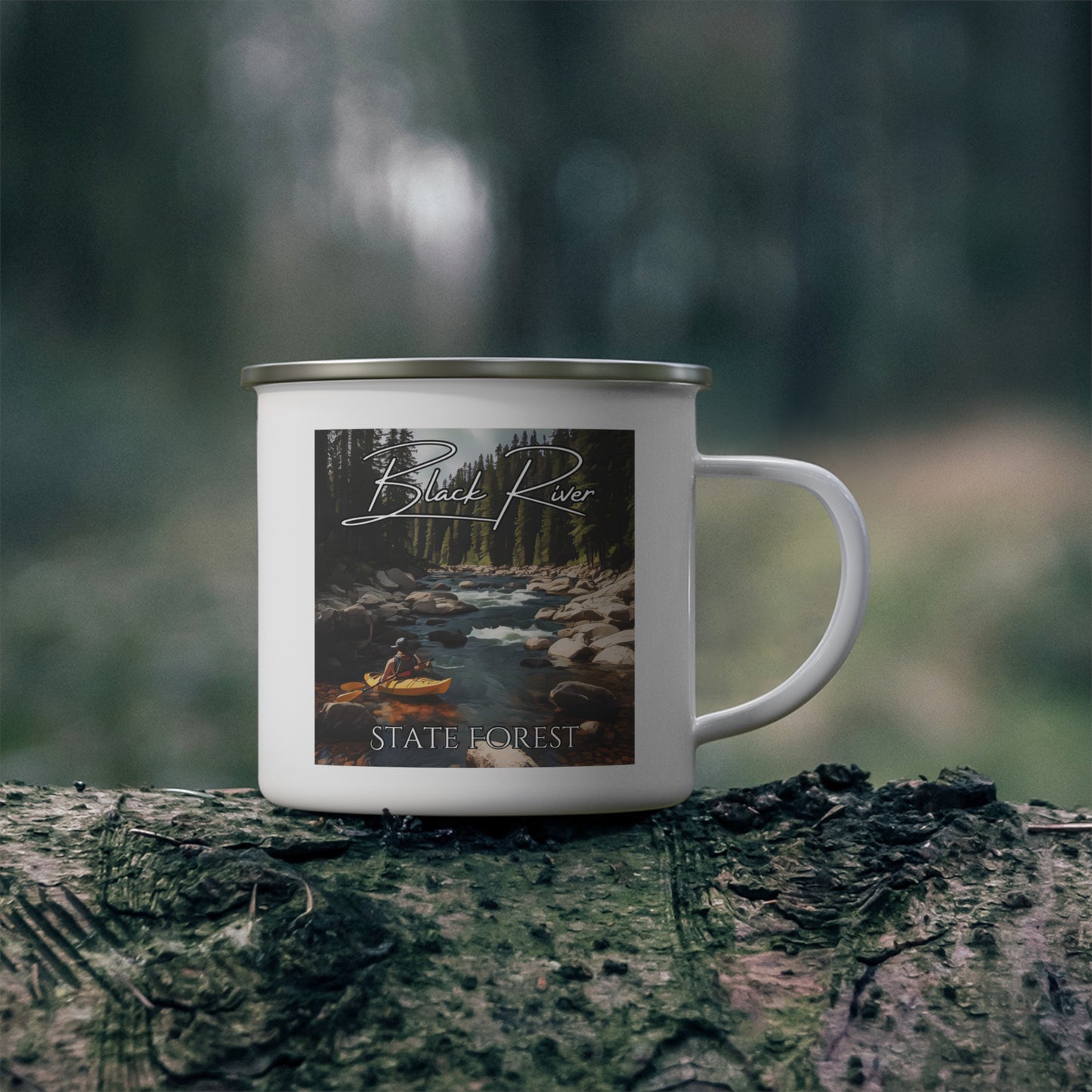 Black River State Forest Enamel Camping Mug