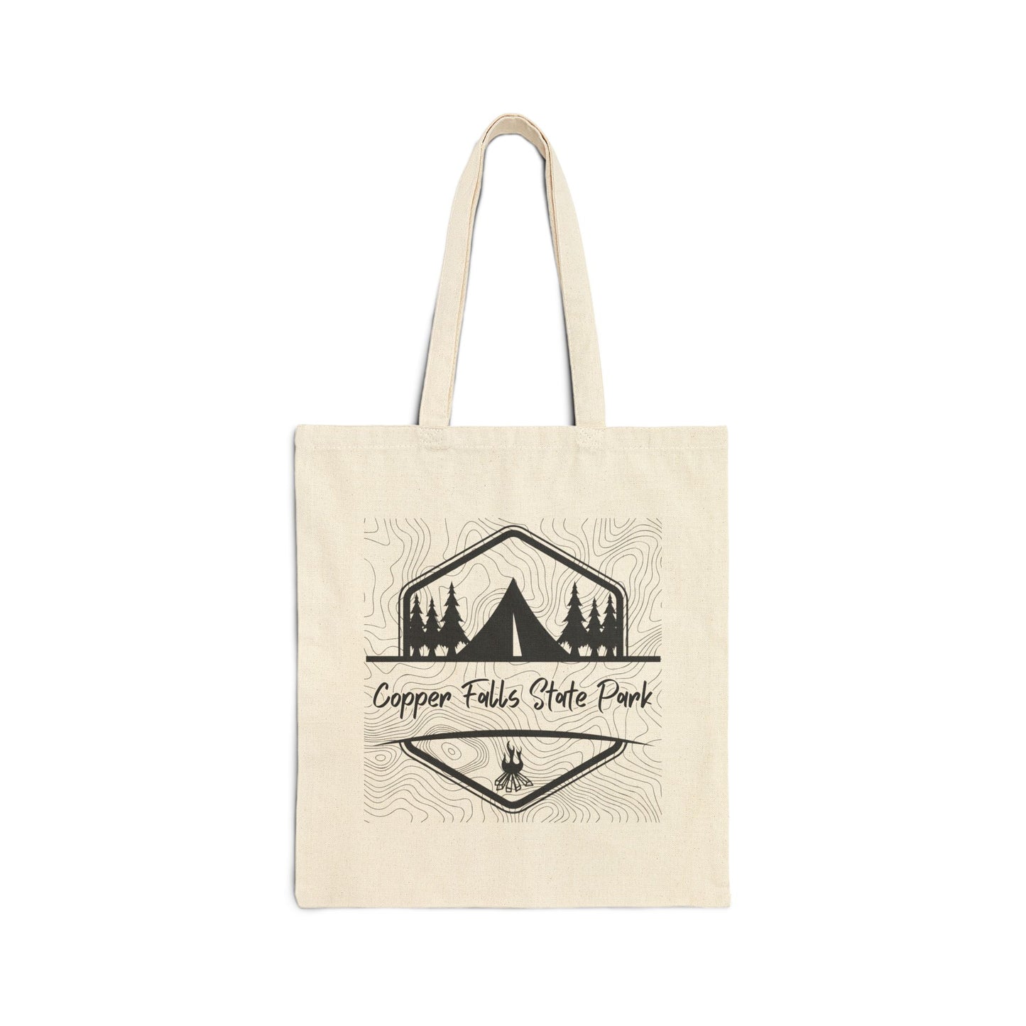 Copper falls state park topo canvas bag