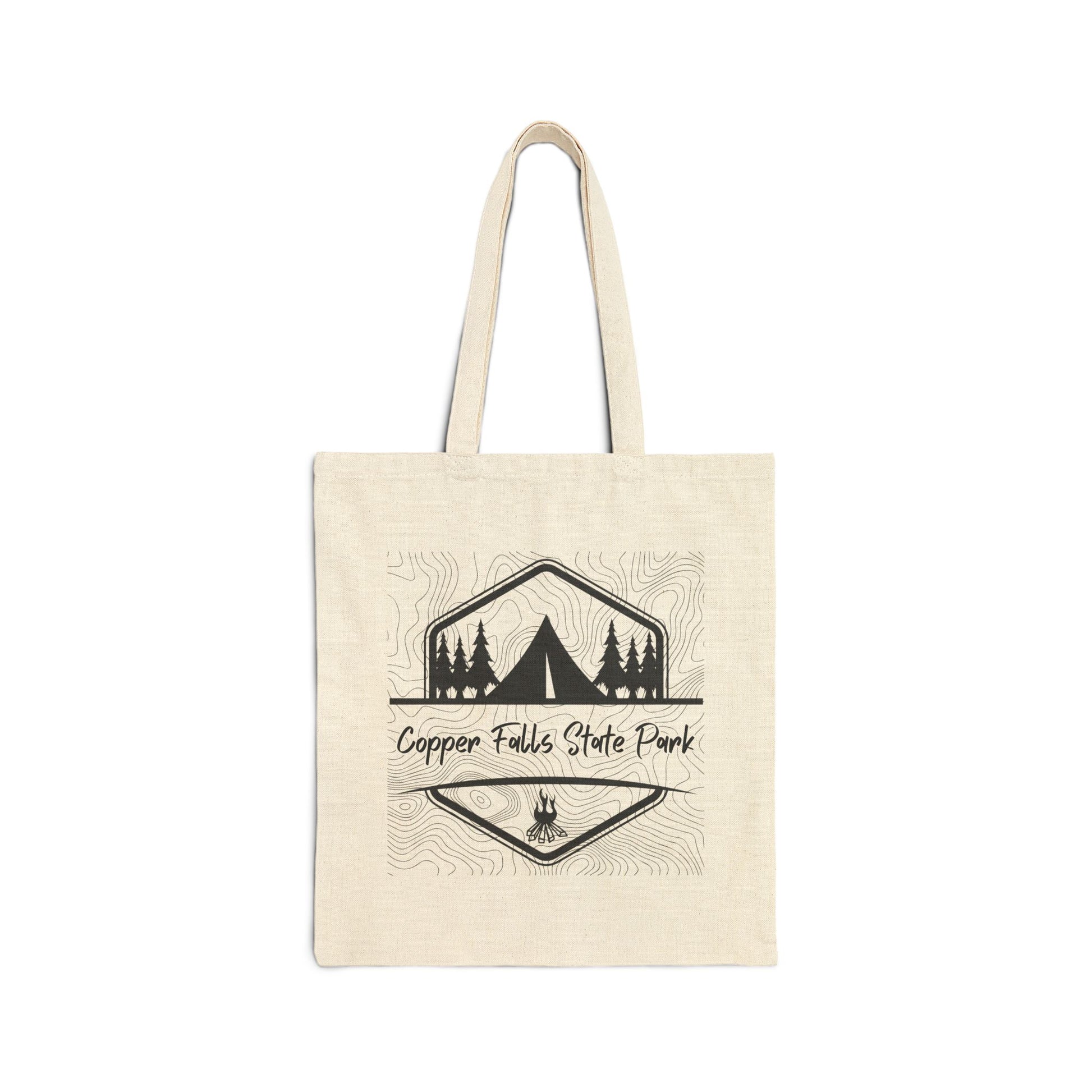 Copper falls state park topo canvas bag