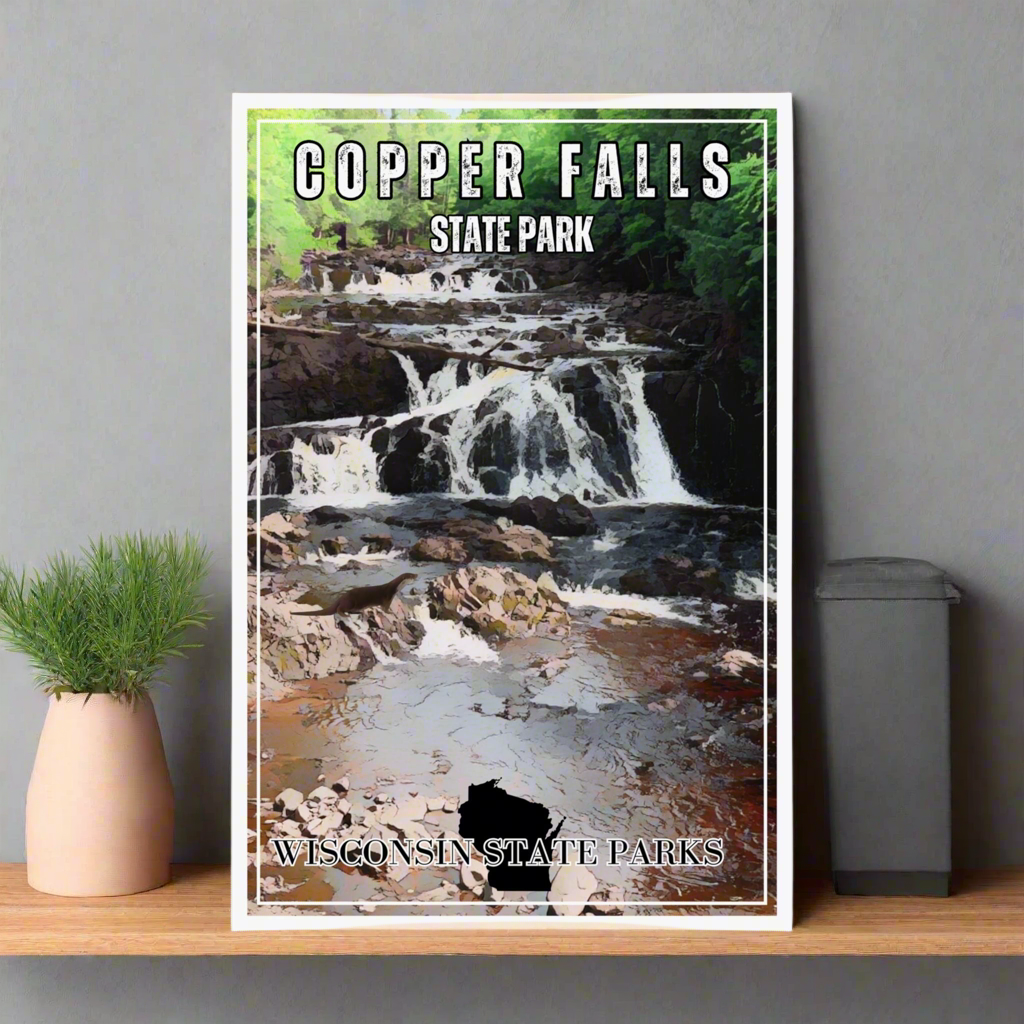 12x18 print of Tyler Forks Cascades in the CCC vintage style poster.