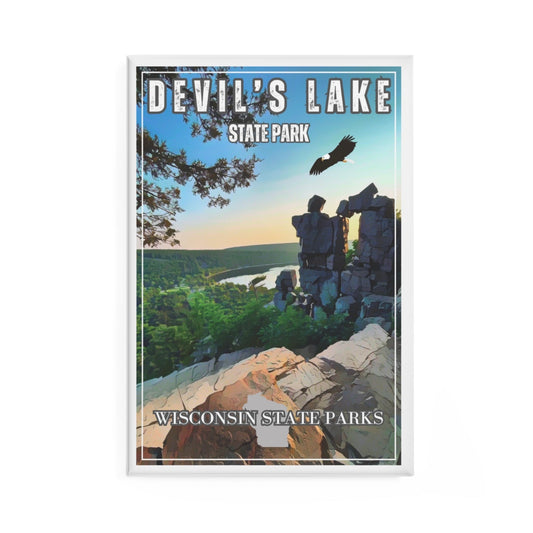 2x3 Devils Lake magnet featuring devils doorway.