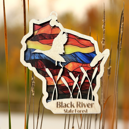 Black River State Forest Stained Glass Duck Ornament