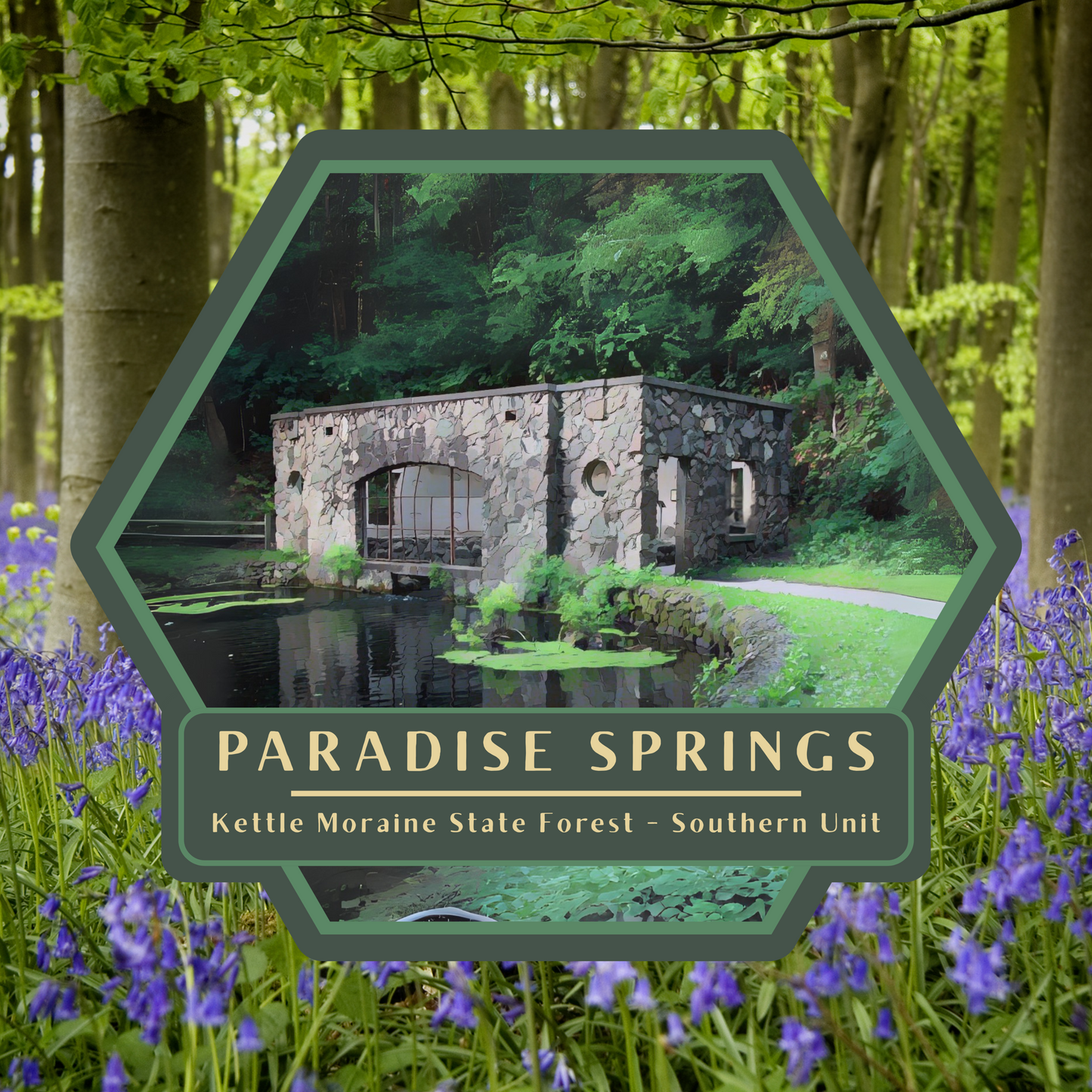 Paradise Springs Springhouse Sticker