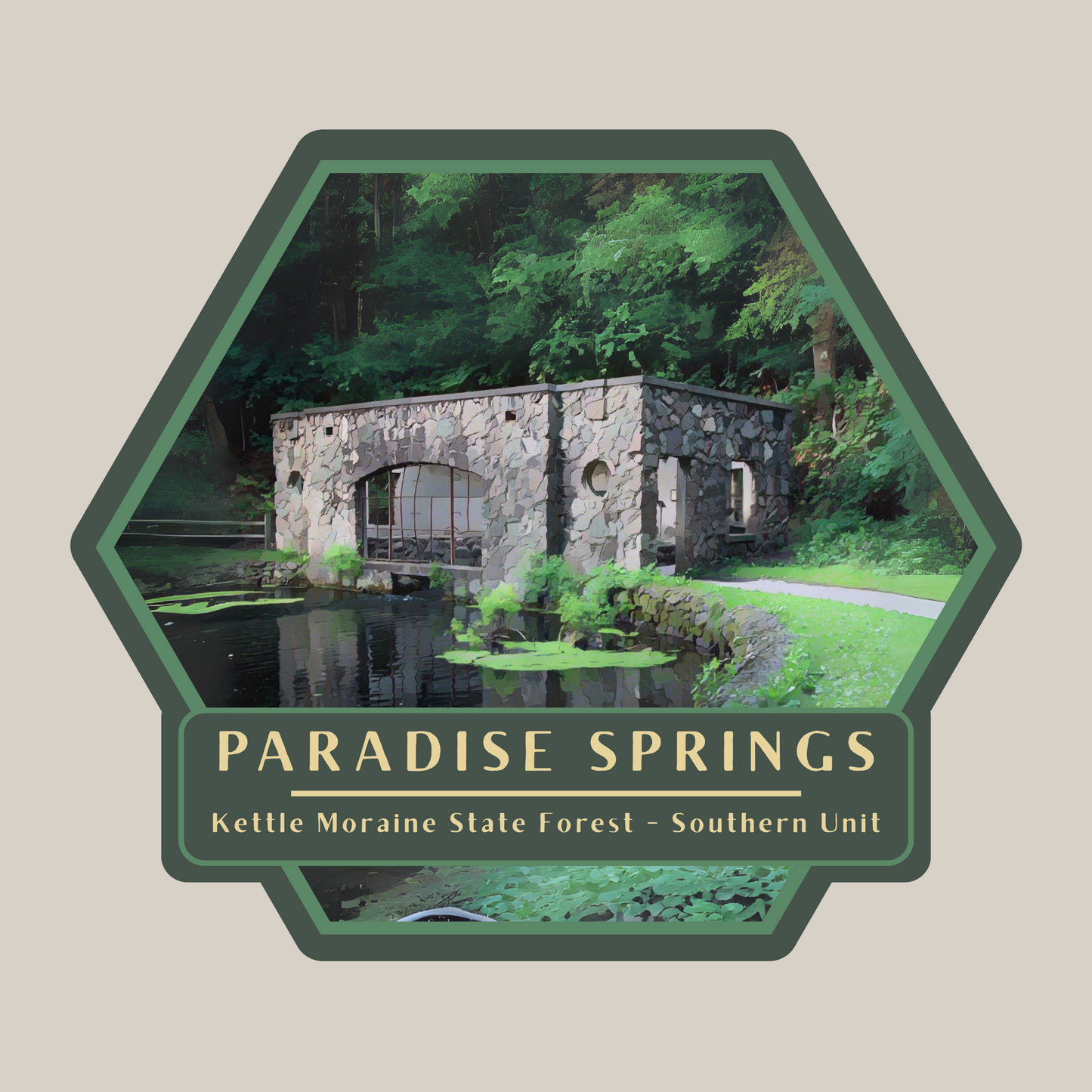 Paradise Springs Springhouse Sticker