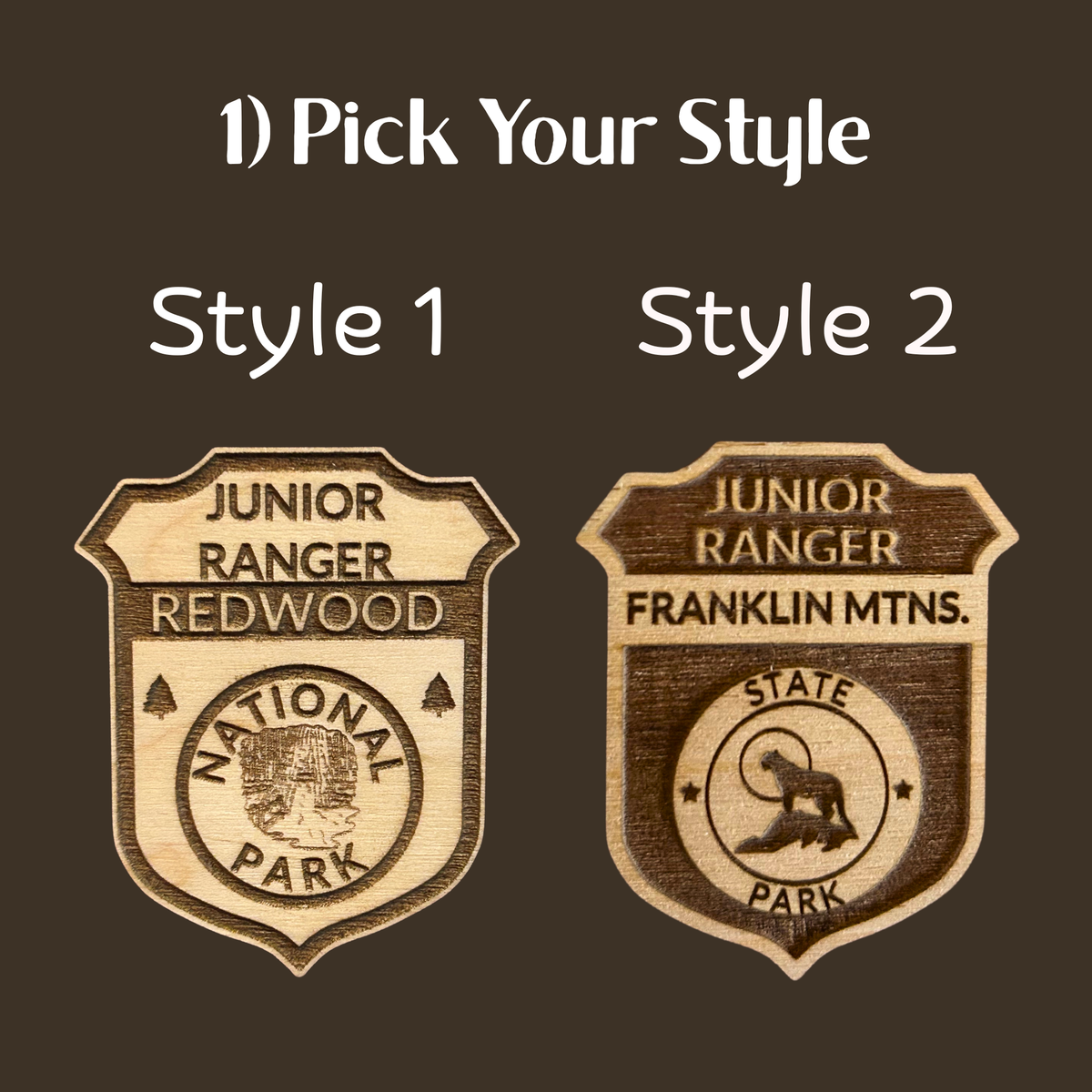Park Ranger Badge Sticker Customizable Jr Ranger Badges – Wilderness Adventures