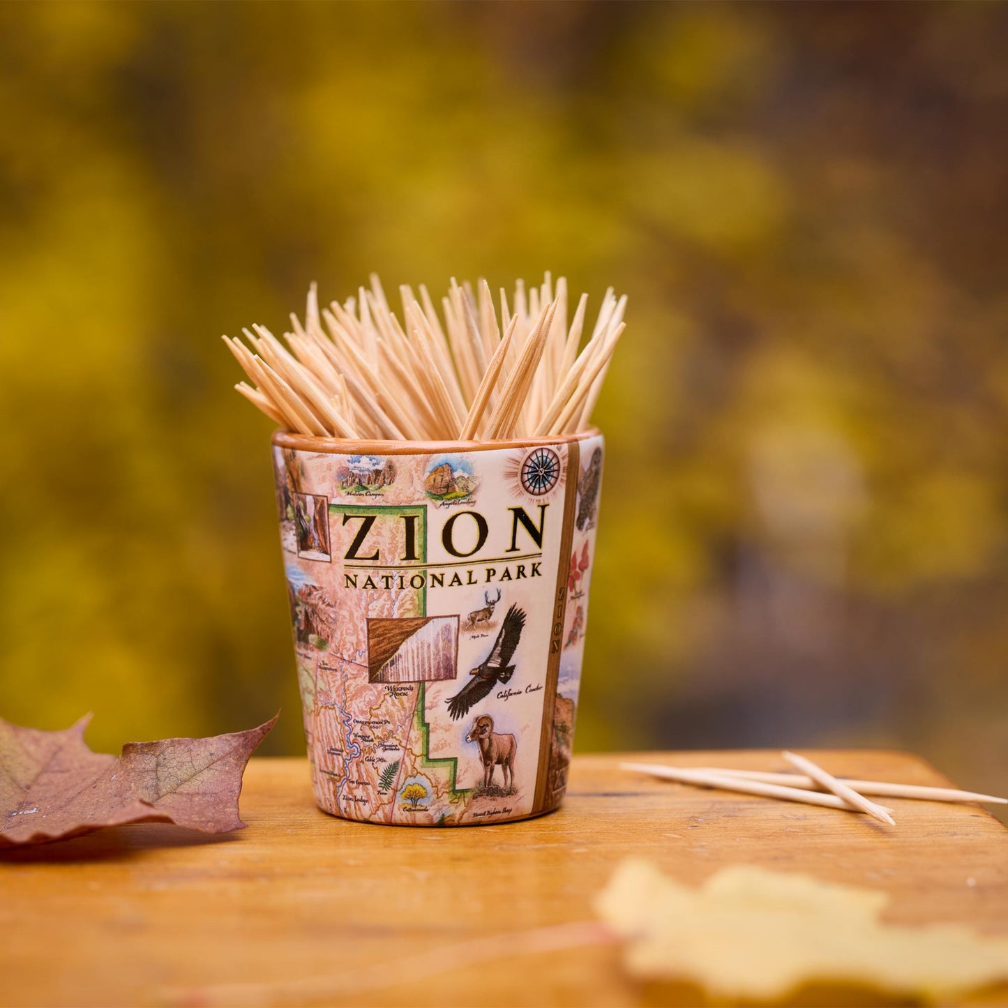 Zion National Park Map Ceramic Shot Glass