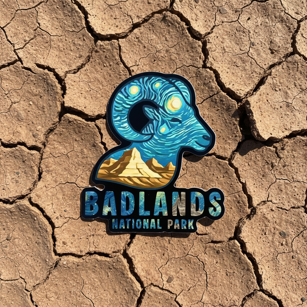 Badlands Sticker Flatlay - Cracked Sand 1