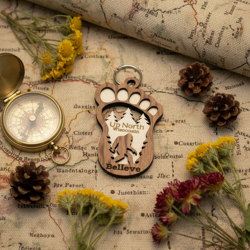 Bigfoot Keychain - Adventure Map