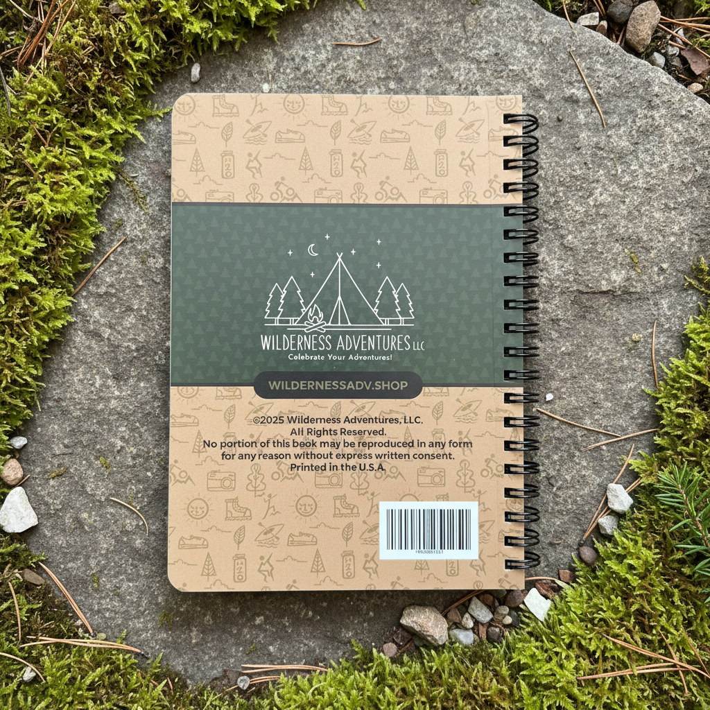 Back cover of book, displayed on a rock surrounded by moss.