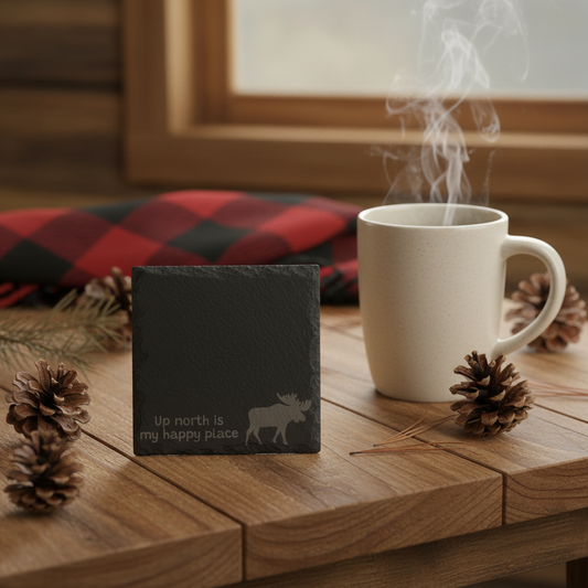 Slate Coaster - Warm Cabin Table