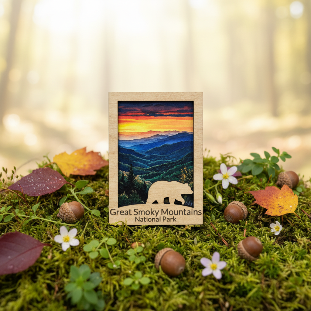 Smoky Mountains Magnet - Flat Lay